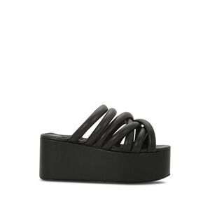 SIMON MILLER Womens Black 2-1/2" Platform Maze Toe Wedge Slip On Sandals 40